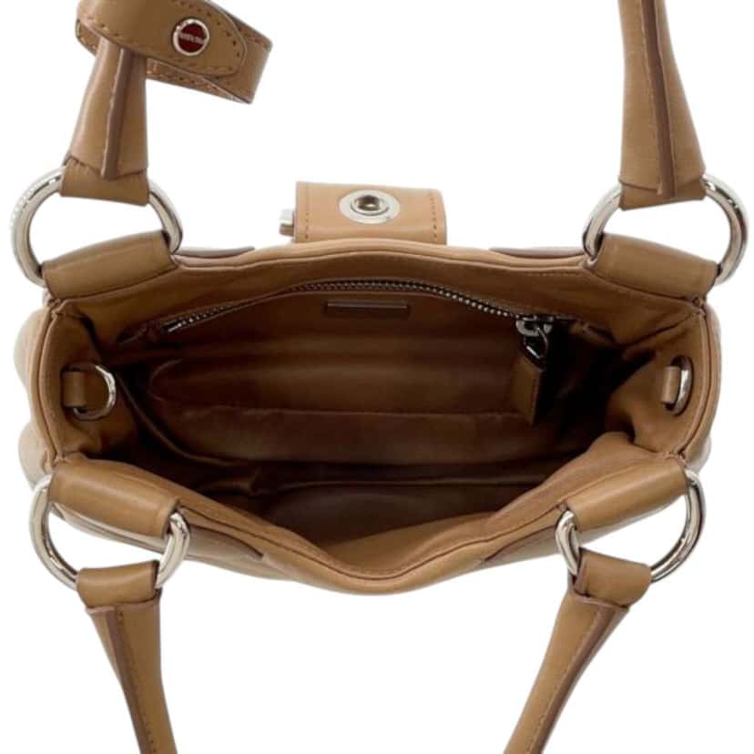 Prada Nappa Soft Padded Re Edition 2002 Moon Satchel Brown Leather Good condition - Model View