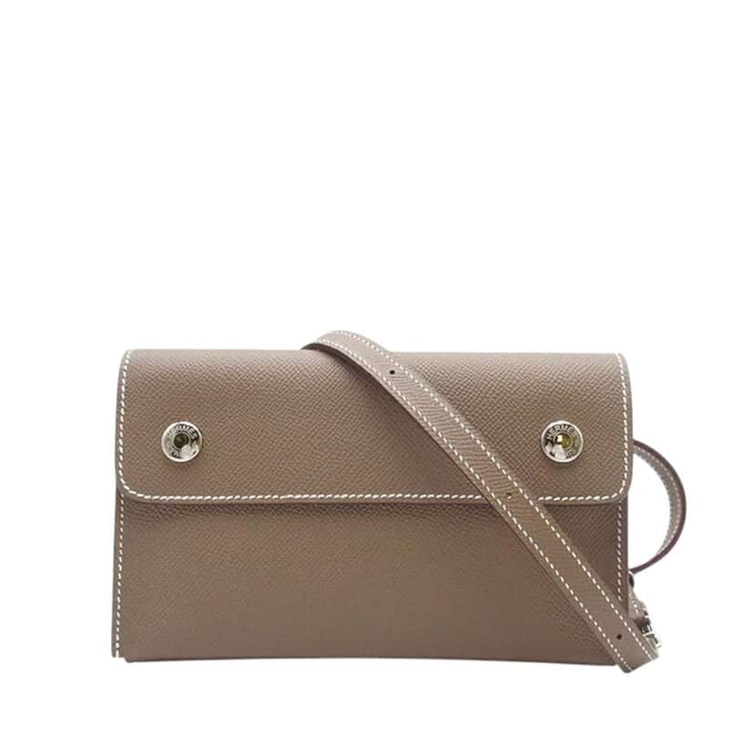 Hermès Epsom Hermesnap Wallet Brown Leather Good condition - Front View