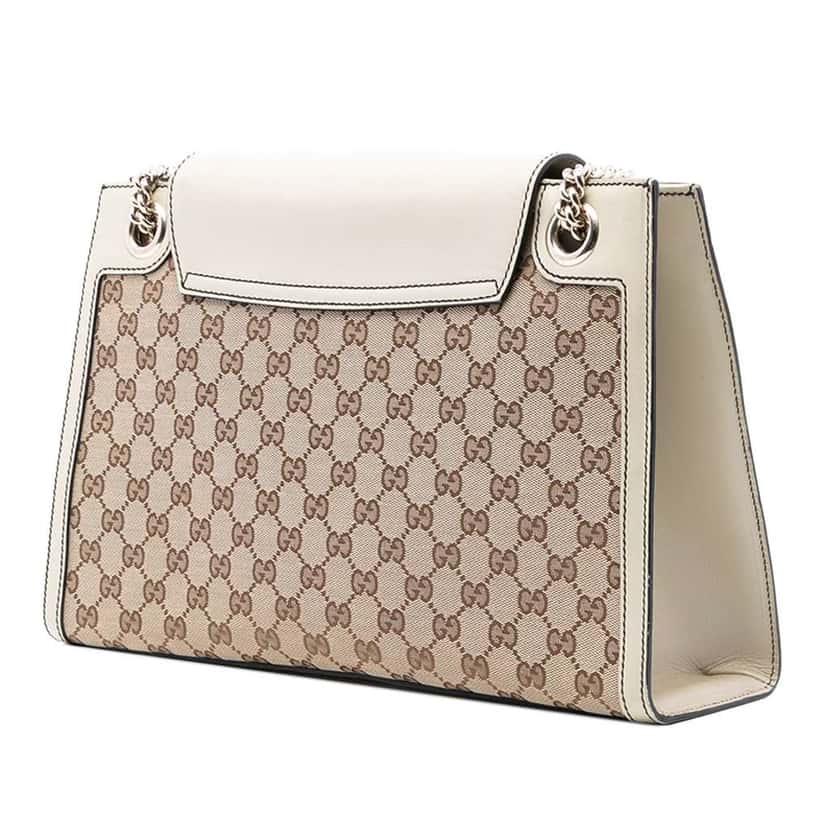 Gucci Large GG Canvas Emily Shoulder Bag Brown Canvas Good condition - Back View