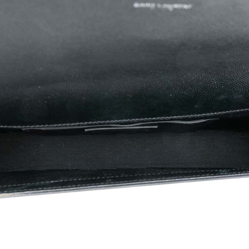 Saint Laurent Grain De Poudre Classic Monogram Studded Clutch Black Leather Good condition - Model View