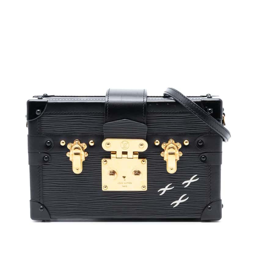 Louis Vuitton Epi Petite Malle Black Leather Good condition - Front View