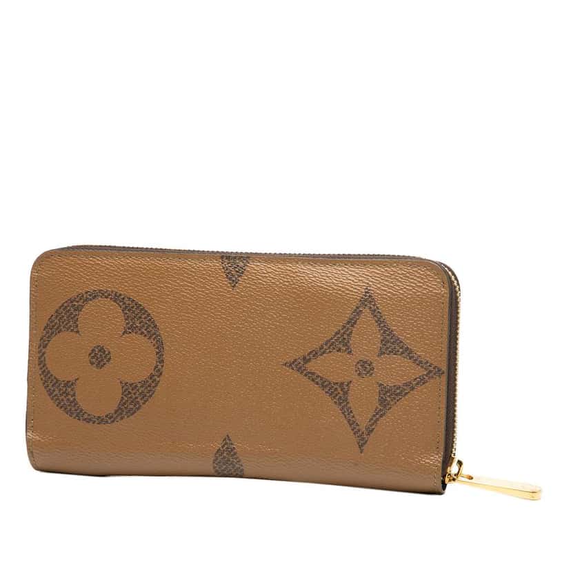 Louis Vuitton Monogram Giant Reverse Zippy Long Wallet Brown Good condition - Back View