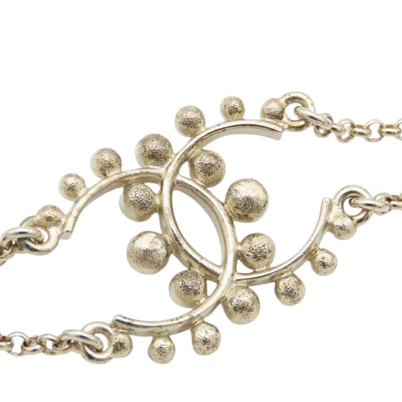 Chanel Gold Plated CC Faux Pearl Rhinestones Bracelet Gold Metal Very good condition - Inside View