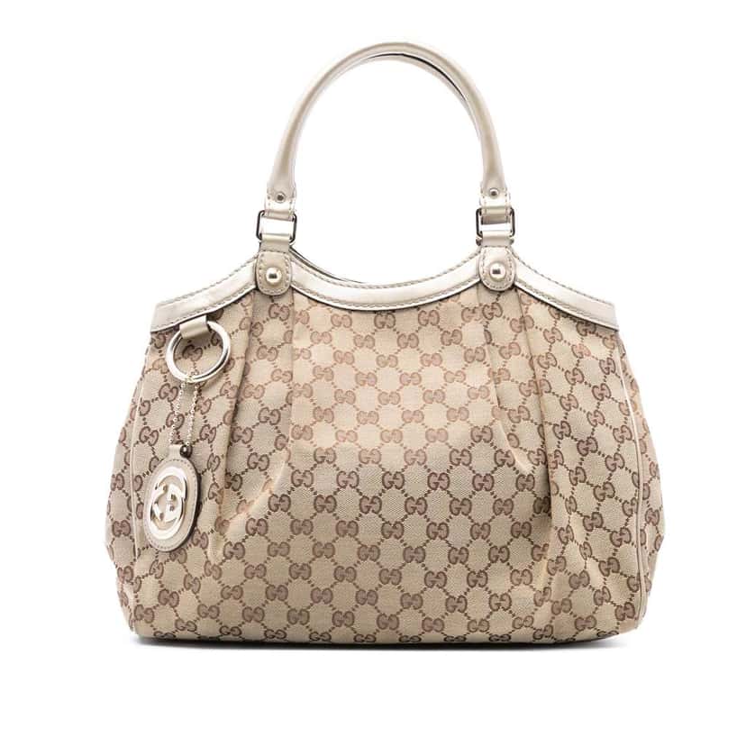 Gucci Medium GG Canvas Sukey Tote Brown Canvas Good condition - Front View