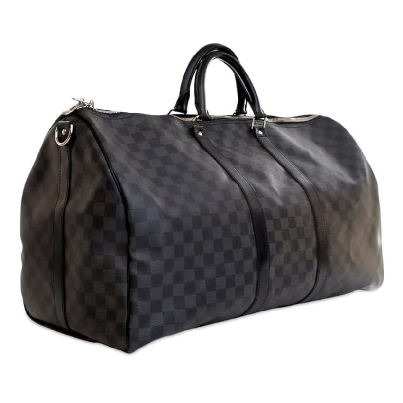 Louis Vuitton Damier Graphite Keepall Bandouliere 55 Grey Good condition - Back View