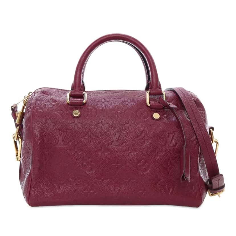 Louis Vuitton Monogram Empreinte Speedy Bandouliere 25 Red Leather Good condition - Front View