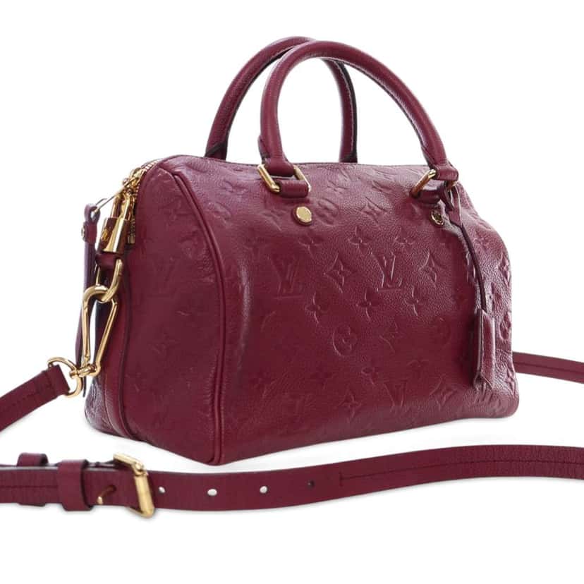 Louis Vuitton Monogram Empreinte Speedy Bandouliere 25 Red Leather Good condition - Back View
