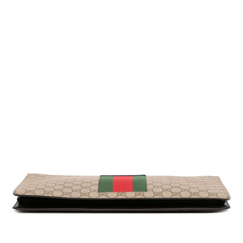 Gucci GG Supreme Web Clutch Brown Canvas Good condition - Inside View