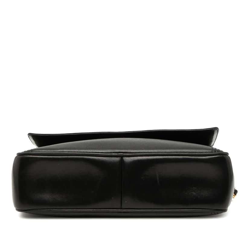 Chanel CC Stitched Lambskin Tassel Flap Crossbody Black Leather Good condition - Inside View