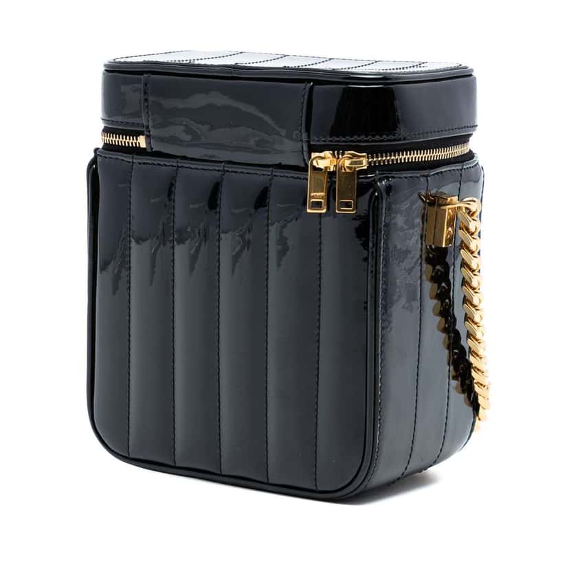Saint Laurent Patent Vicky Vanity Bag Black Leather Very good condition - Back View