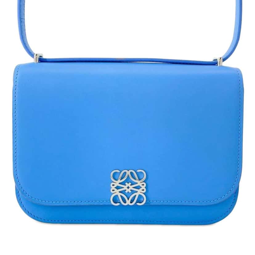 Loewe Small Leather Goya Crossbody Blue Leather Good condition - Front View