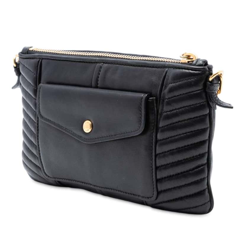 Miu Miu Matelasse Leather Satchel Black Leather Good condition - Back View