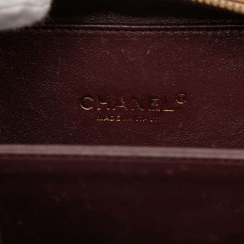 Chanel Small Caviar CC Filigree Vanity Case Brown Leather Good condition - Box View