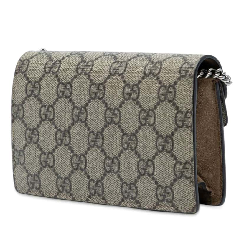 Gucci Mini GG Supreme Dionysus Crossbody Brown Canvas Good condition - Back View