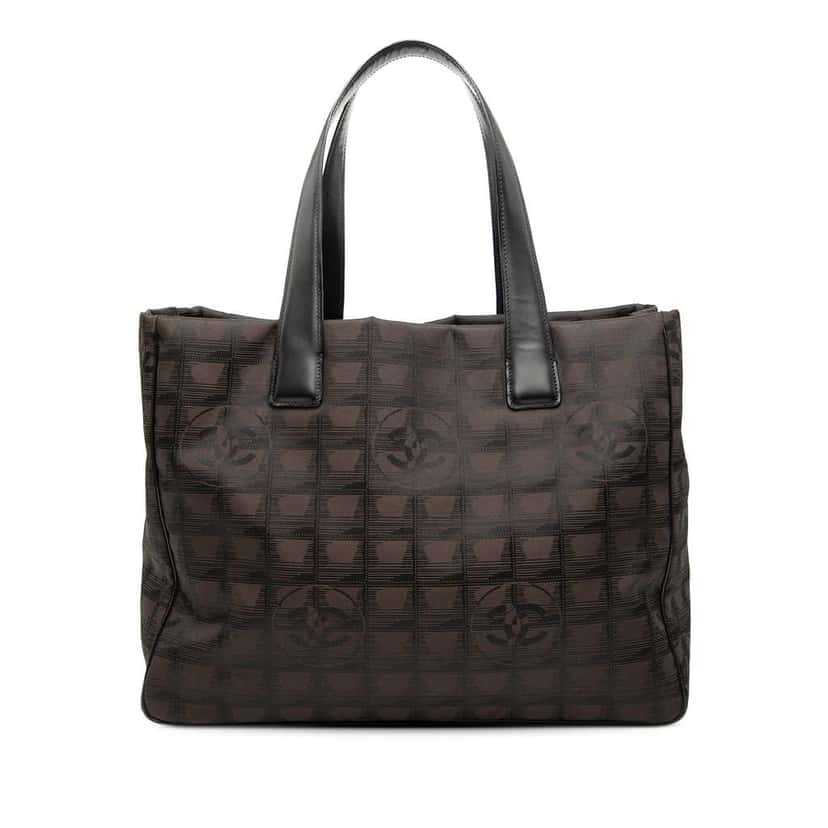 Chanel New Travel Line Nylon Tote Brown Good condition - Front View