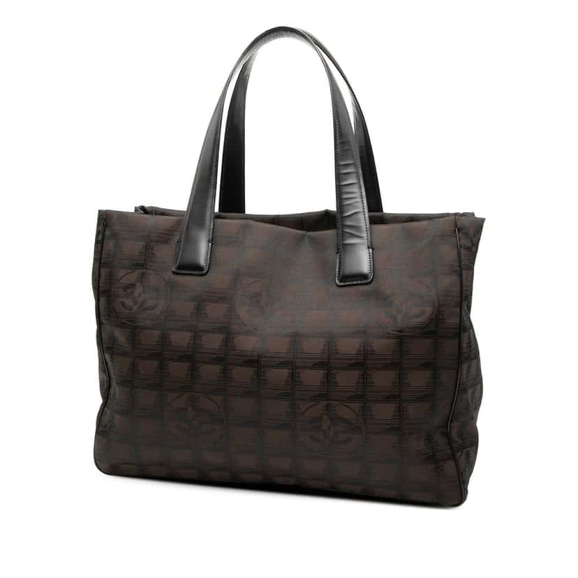 Chanel New Travel Line Nylon Tote Brown Good condition - Back View