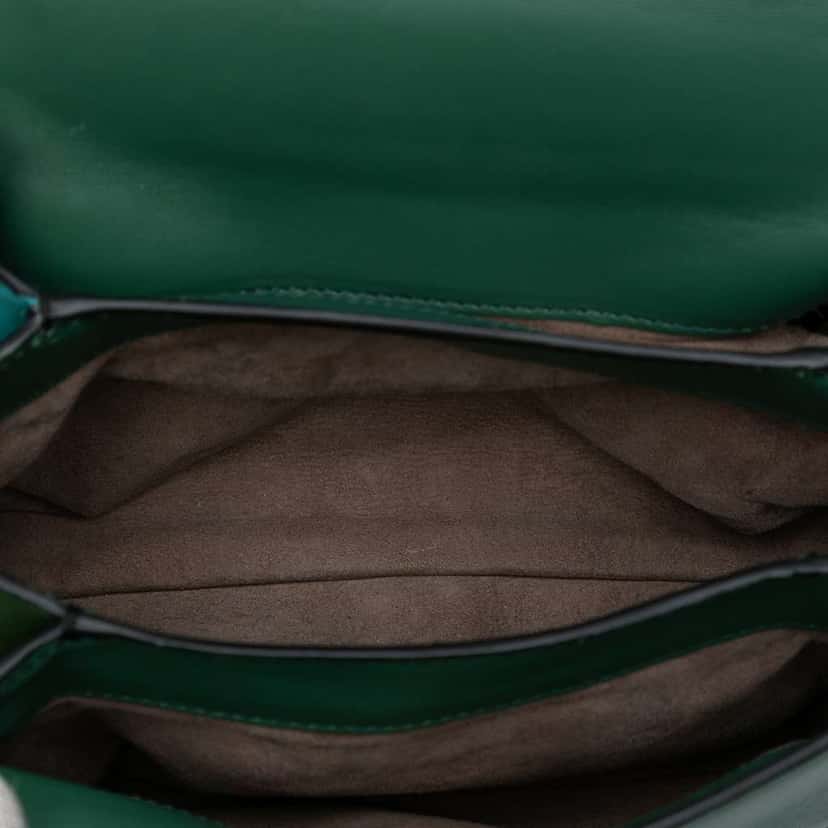 Bottega Veneta Mini Bicolor Nappa Piazza Top Handle Satchel Green Leather Good condition - Model View