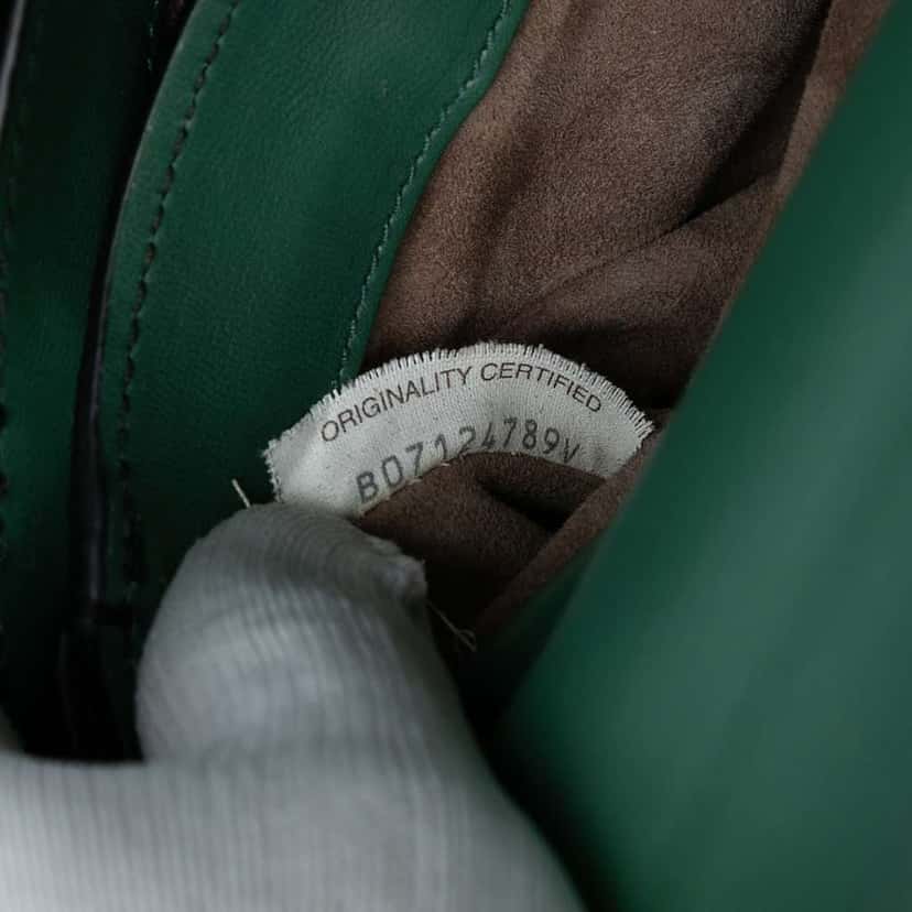 Bottega Veneta Mini Bicolor Nappa Piazza Top Handle Satchel Green Leather Good condition - Box View