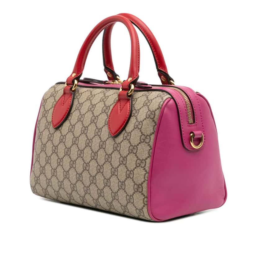 Gucci Small GG Supreme Satchel Brown Canvas Good condition - Back View