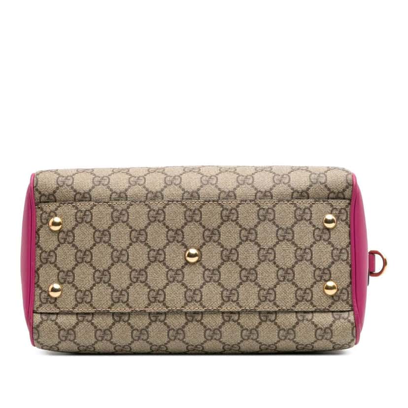 Gucci Small GG Supreme Satchel Brown Canvas Good condition - Inside View