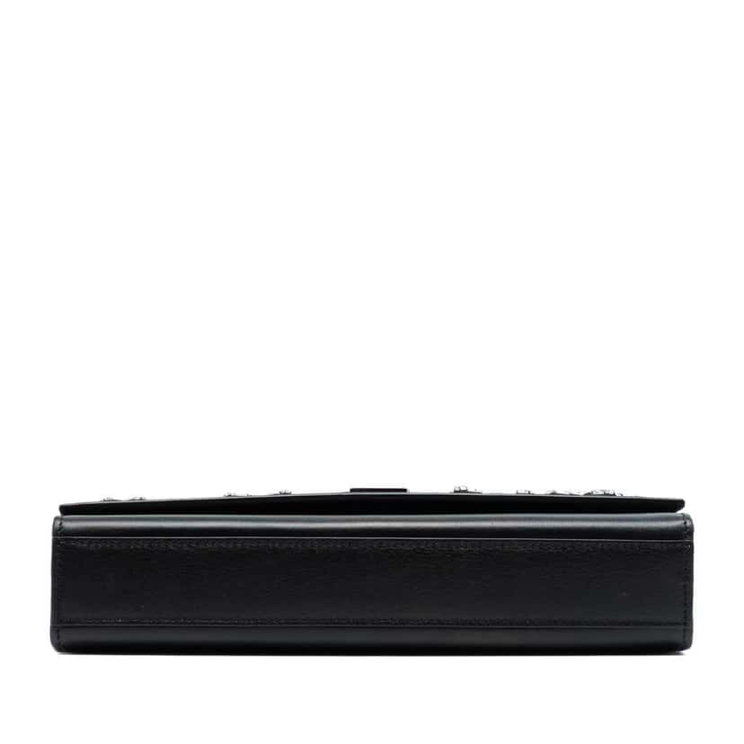 Saint Laurent Medium Smooth Calfskin Crystal Star Monogram Kate Crossbody Black Leather Good condition - Inside View