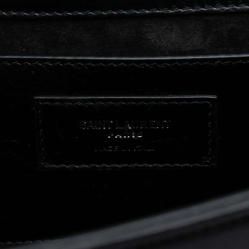 Saint Laurent Medium Smooth Calfskin Crystal Star Monogram Kate Crossbody Black Leather Good condition - Box View