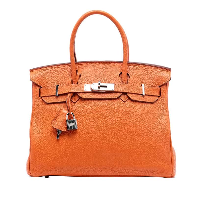 Hermès Togo Birkin Retourne 30 Orange Leather Good condition - Front View