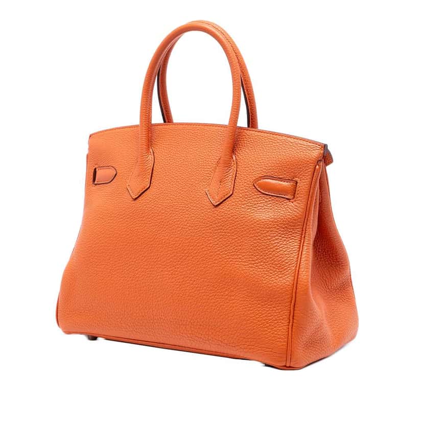 Hermès Togo Birkin Retourne 30 Orange Leather Good condition - Back View