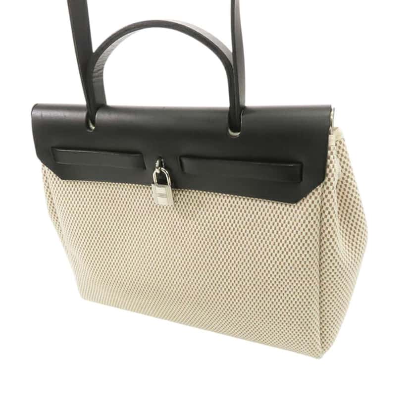 Hermès Toile Criss Viking Vache Hunter Herbag Zip 31 Brown Canvas Good condition - Back View