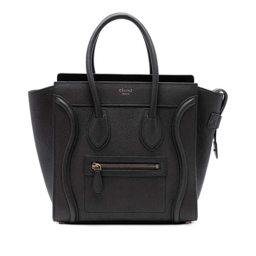 Celine Micro Leather Luggage Tote Brown Leather Good condition - Front View
