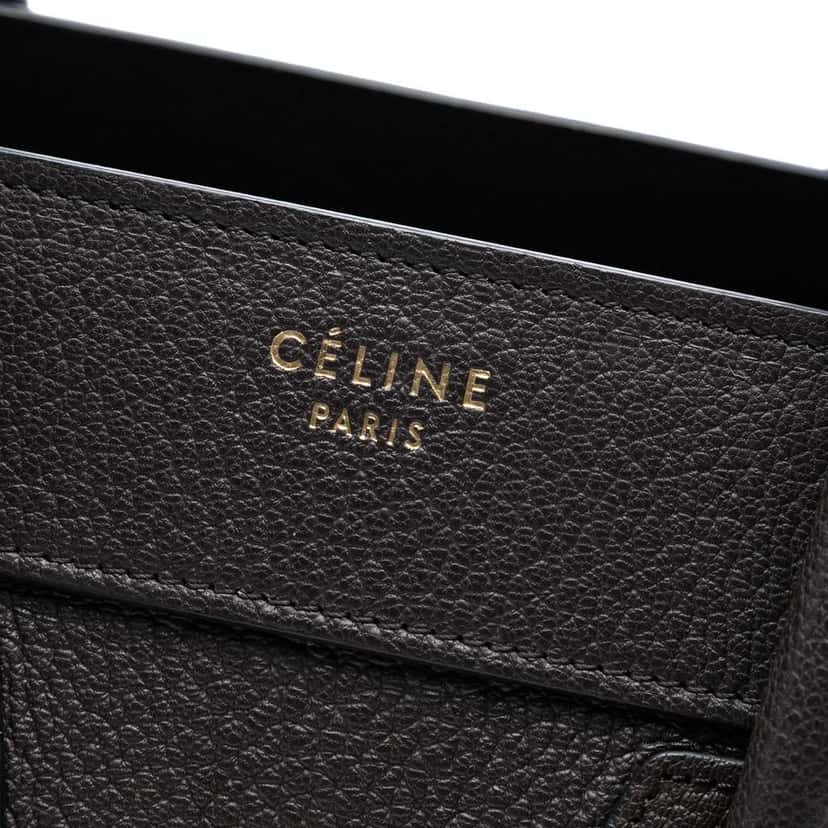 Celine Micro Leather Luggage Tote Brown Leather Good condition - Box View