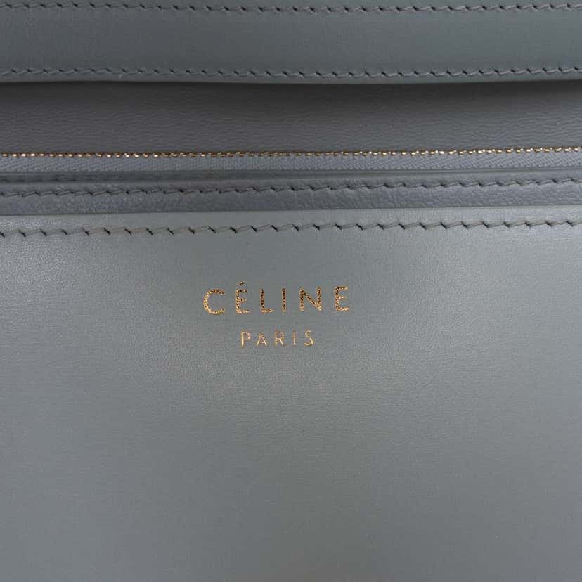 Celine Medium Liege Calfskin Classic Box Grey Leather Good condition - Box View