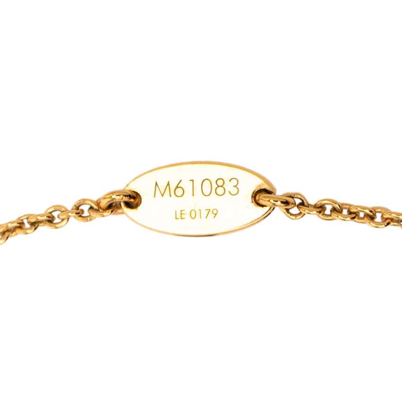 Louis Vuitton Gold Plated Essential V Necklace Gold Metal Good condition - Back View
