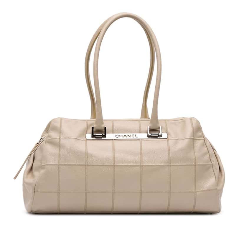 Chanel Caviar Chocolate Bar Shoulder Bag Brown Leather Fair condition - Front View