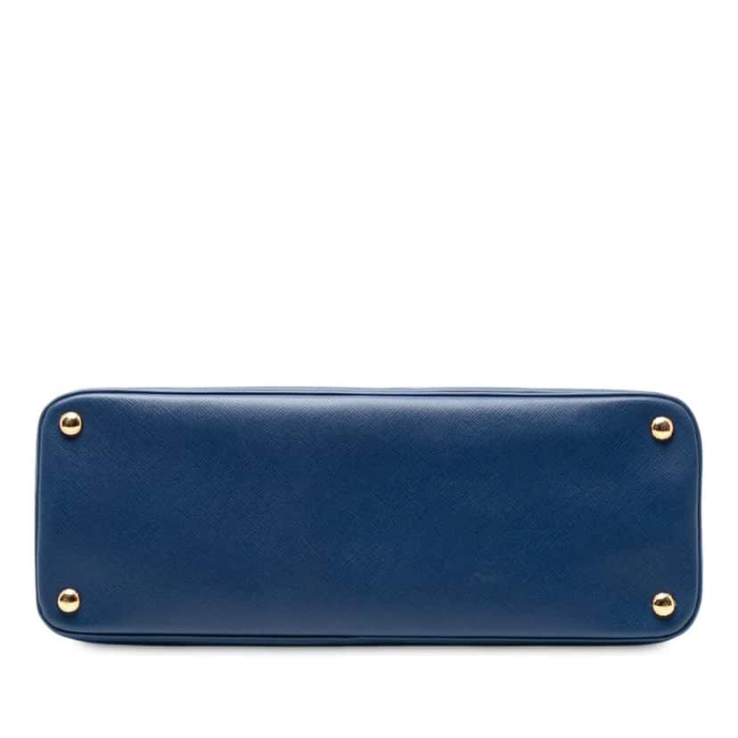 Prada Large Saffiano Lux Promenade Satchel Blue Leather Good condition - Inside View
