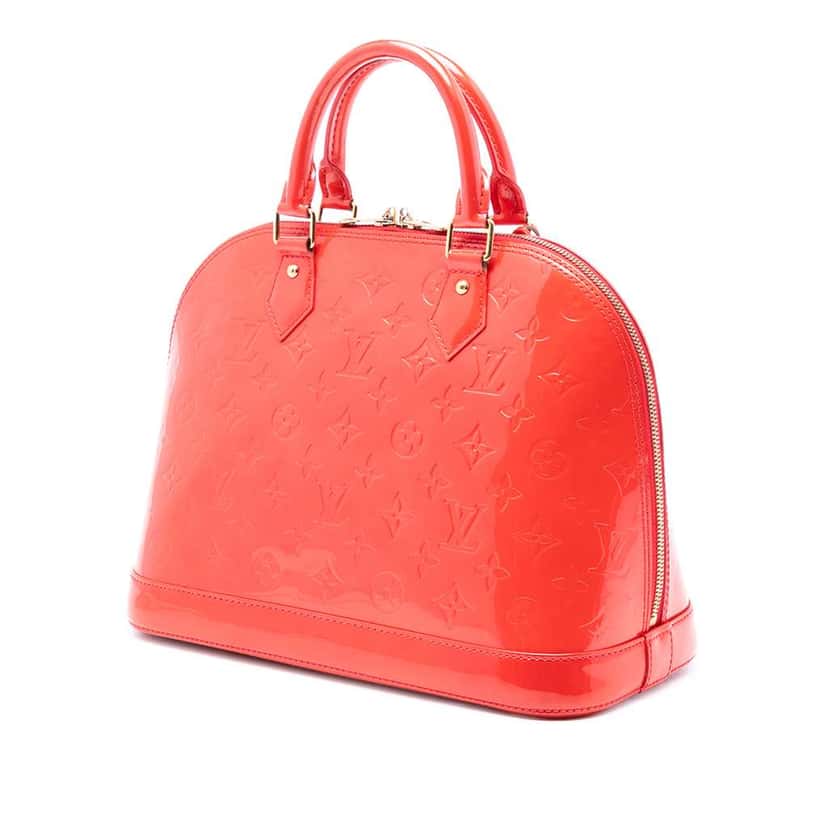 Louis Vuitton Monogram Vernis Alma PM Orange Leather Good condition - Back View