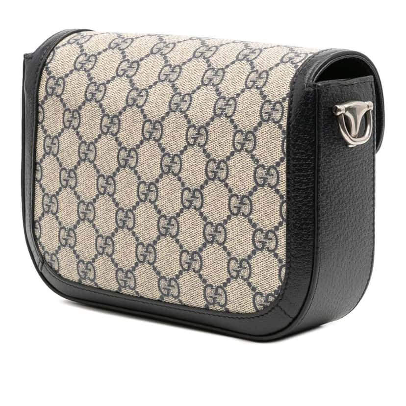 Gucci Small GG Supreme Horsebit 1955 Crossbody Brown Canvas Good condition - Back View
