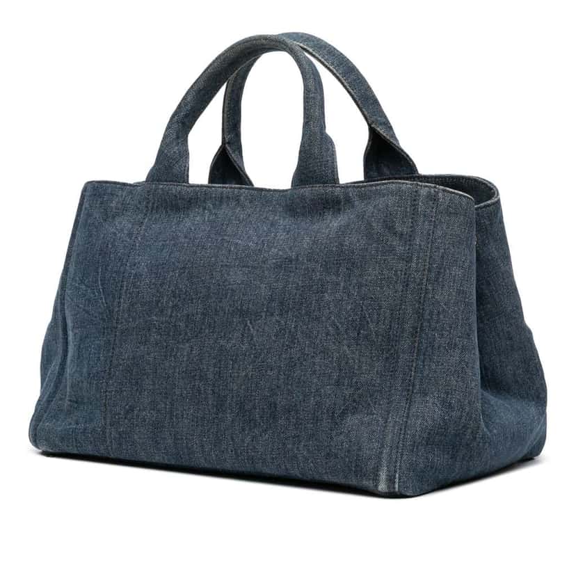Prada Denim Canapa Bijoux Satchel Blue Denim Good condition - Back View