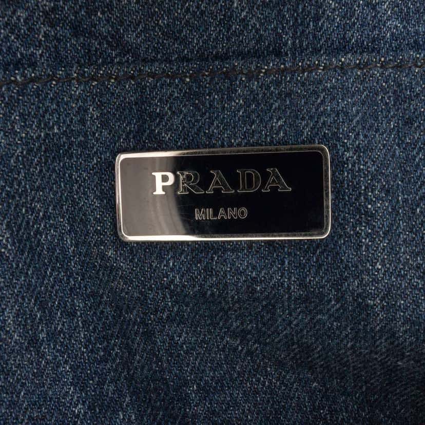 Prada Denim Canapa Bijoux Satchel Blue Denim Good condition - Box View