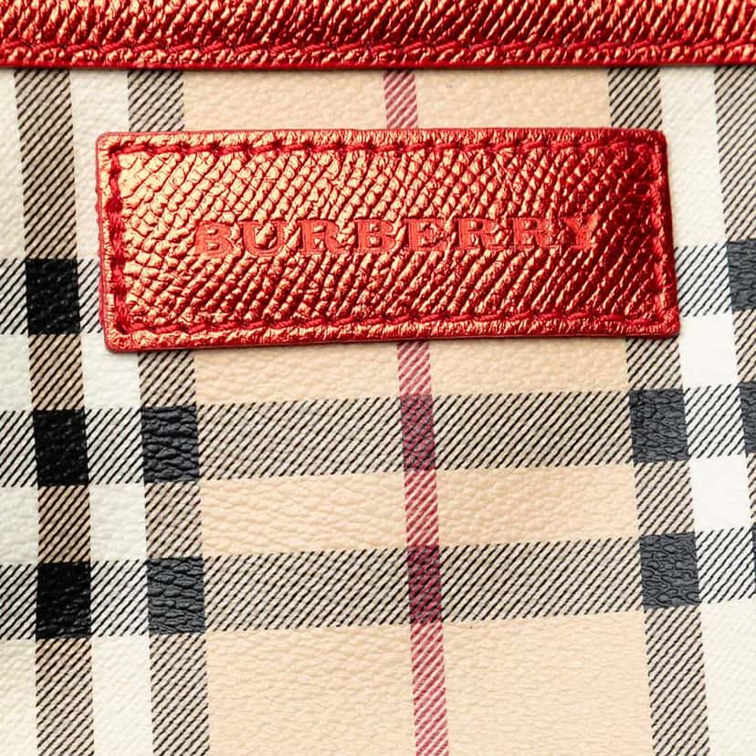 Burberry Small Haymarket Check Coated Canvas Canterbury Tote Brown Canvas Good condition - Box View