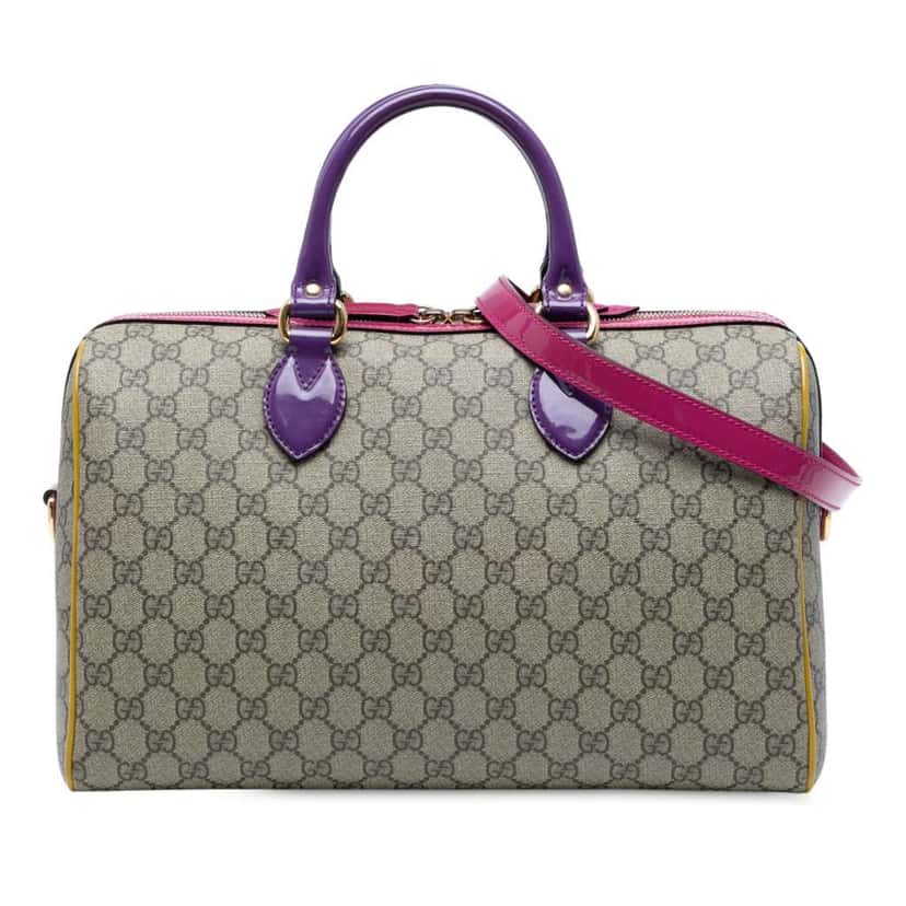 Gucci Medium GG Supreme Satchel Brown Canvas Good condition - Front View