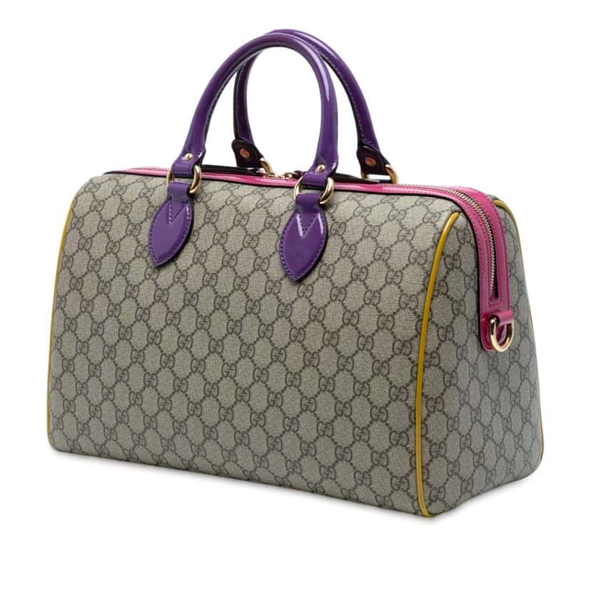 Gucci Medium GG Supreme Satchel Brown Canvas Good condition - Back View