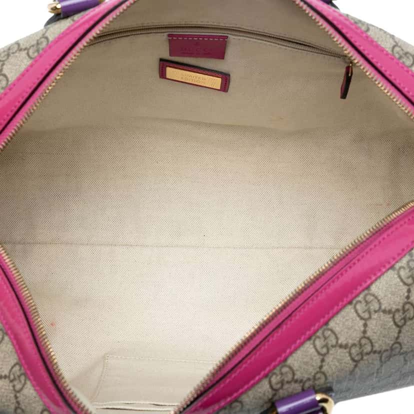 Gucci Medium GG Supreme Satchel Brown Canvas Good condition - Model View