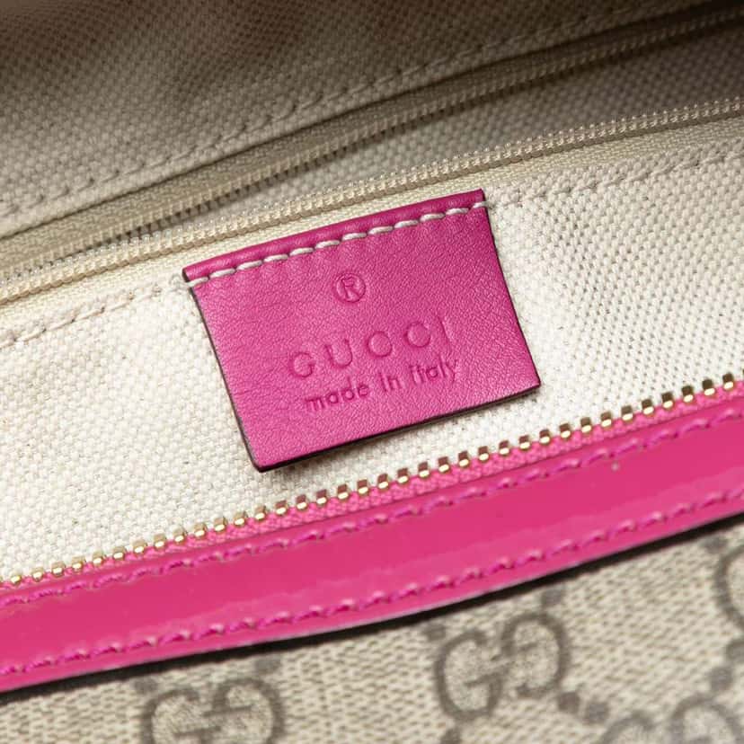 Gucci Medium GG Supreme Satchel Brown Canvas Good condition - Box View
