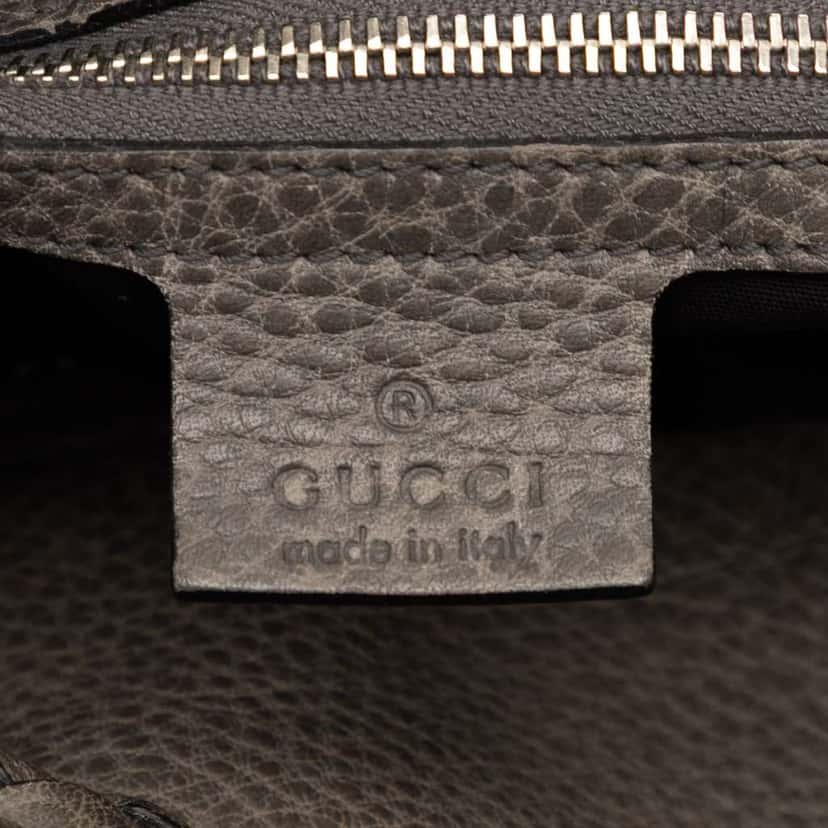 Gucci Medium Leather Bamboo Bar Tote Grey Leather Fair condition - Box View