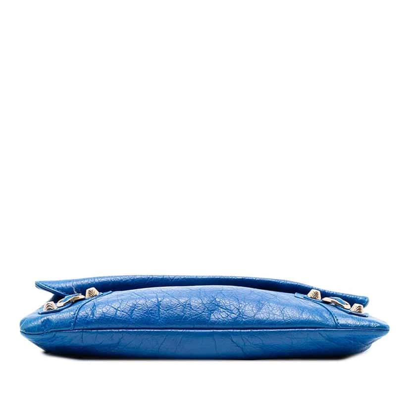 Balenciaga Lambskin Motocross Giant 12 Envelope Clutch With Strap Blue Leather Good condition - Inside View