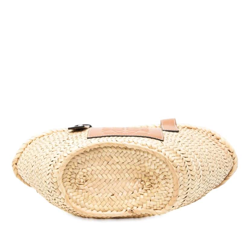 Loewe Small Raffia Basket Tote Brown Good condition - Inside View