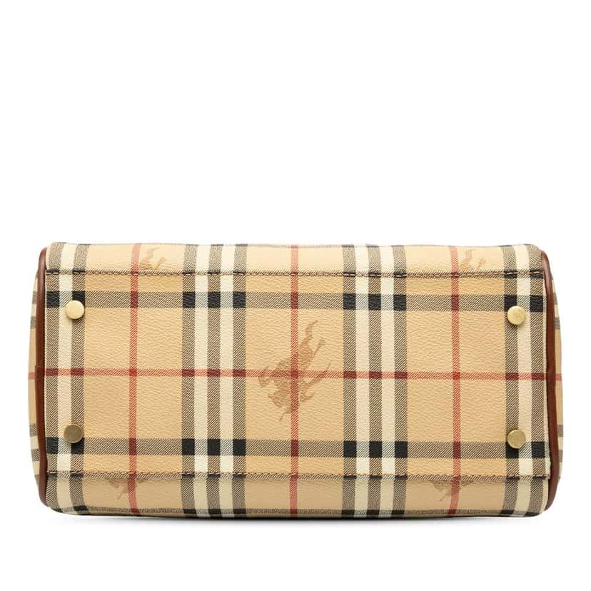 Burberry Haymarket Check Coated Canvas Boston Bag Brown Canvas Good condition - Inside View