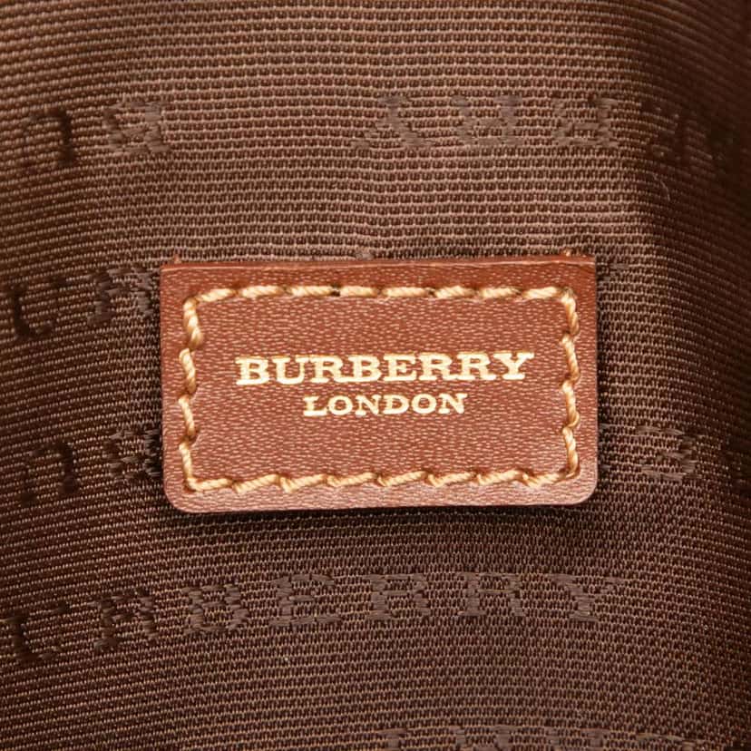 Burberry Haymarket Check Coated Canvas Boston Bag Brown Canvas Good condition - Box View