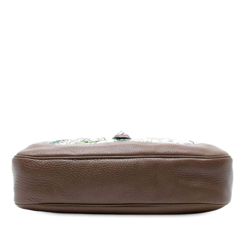 Gucci Flora Canvas Jackie O Bouvier Crossbody White Canvas Good condition - Inside View